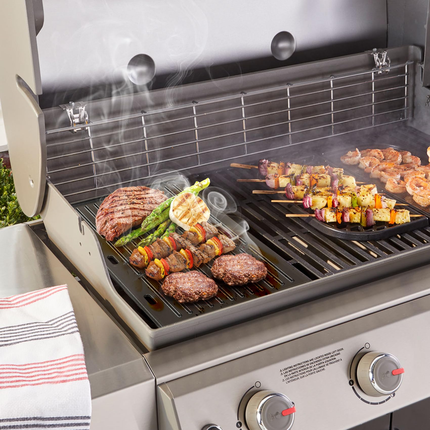 Amazon.com : Onlyfire Universal Cast Iron Griddle, Reversible